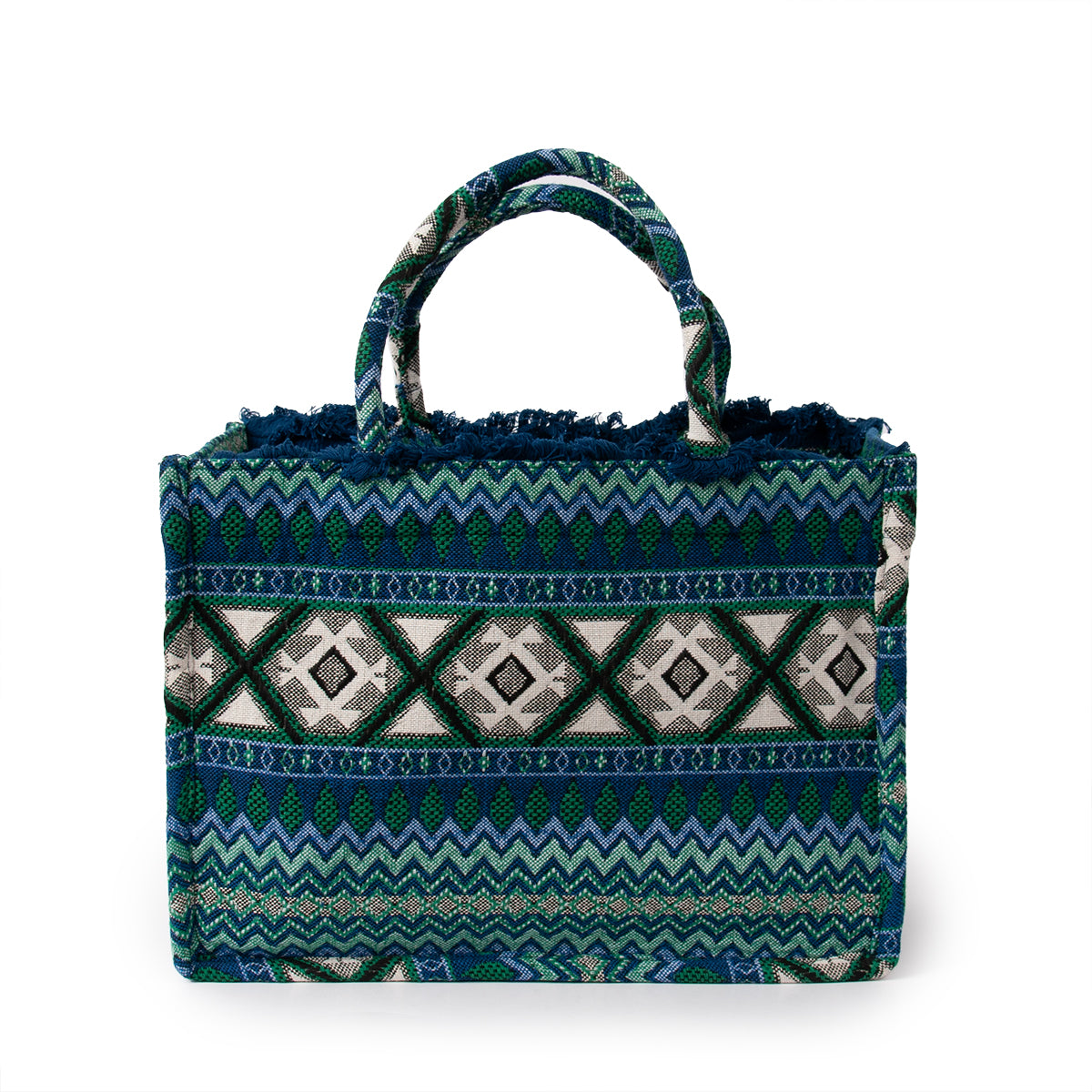 Bag, Jaquard shopper - blue