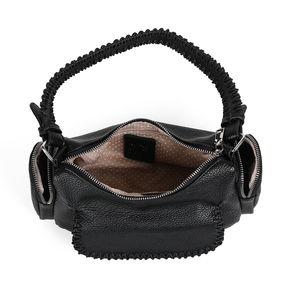 838801 Vesker, FANNY bag med makrame - svart