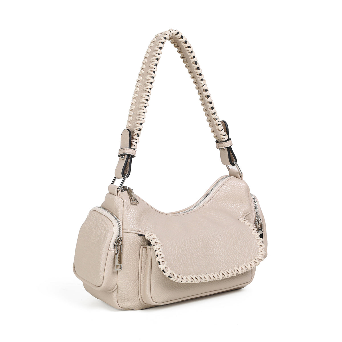838805 Vesker, FANNY bag med makrame - beige