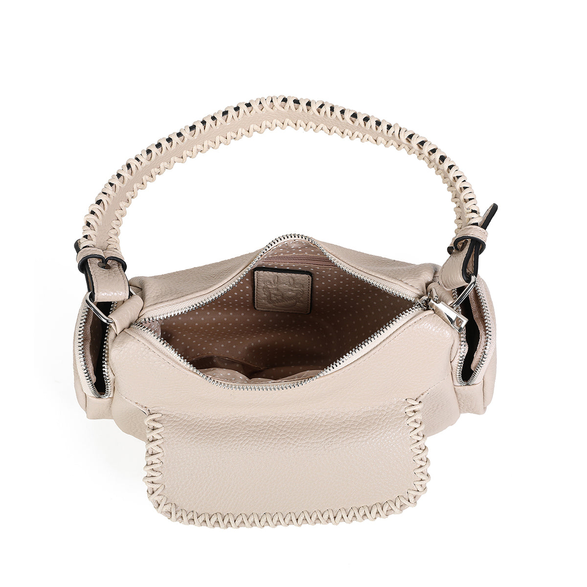 838805 Vesker, FANNY bag med makrame - beige