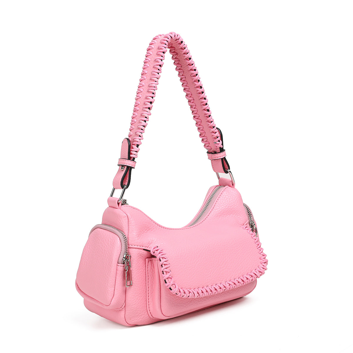 838836 Vesker, FANNY bag med makrame - rosa