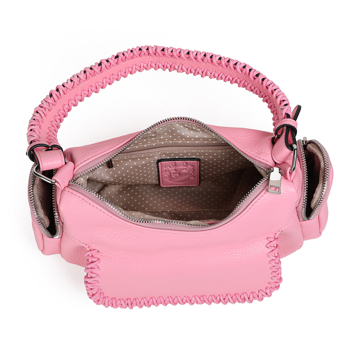 838836 Vesker, FANNY bag med makrame - rosa