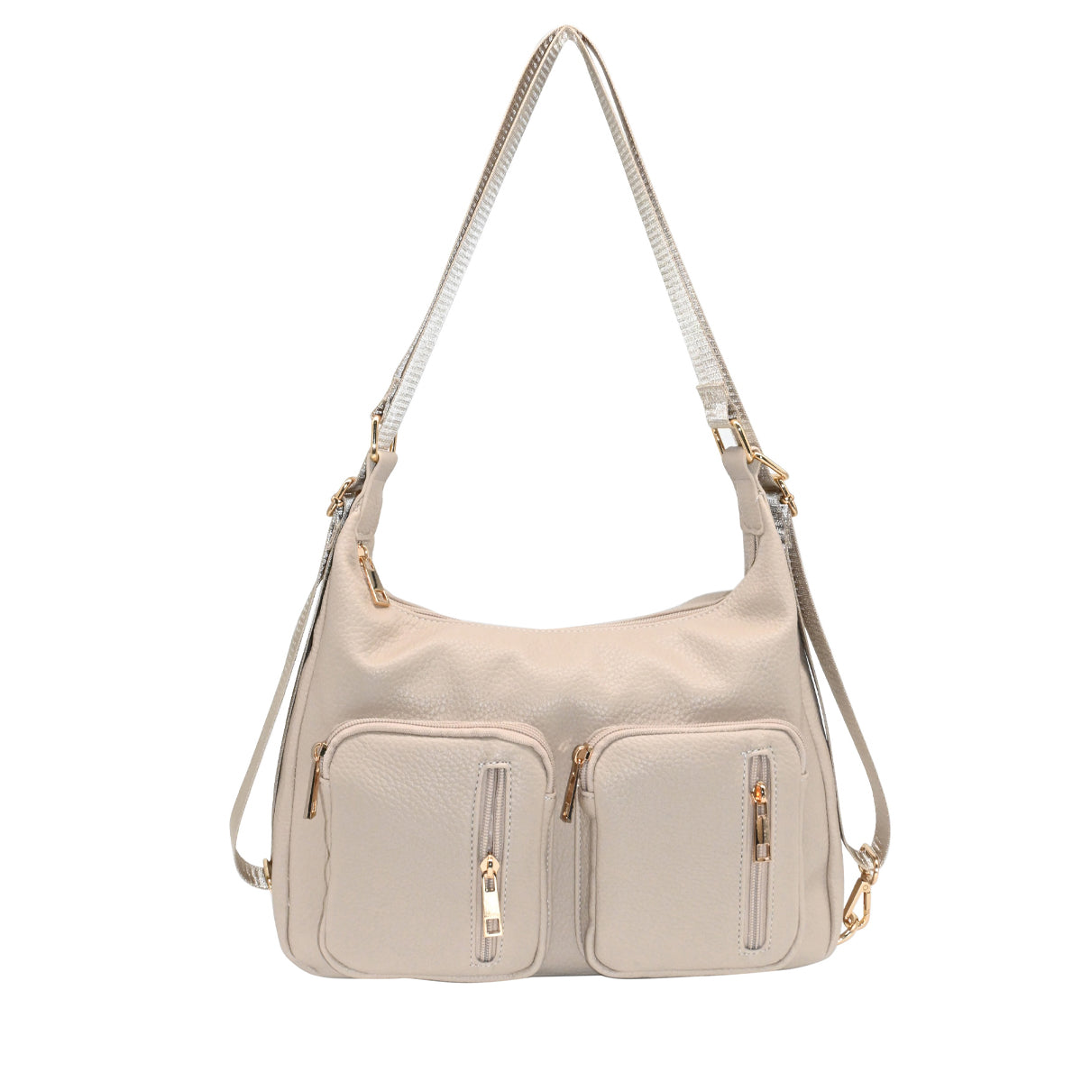839005 Vesker, FRYD crossbag med frontlommer - beige