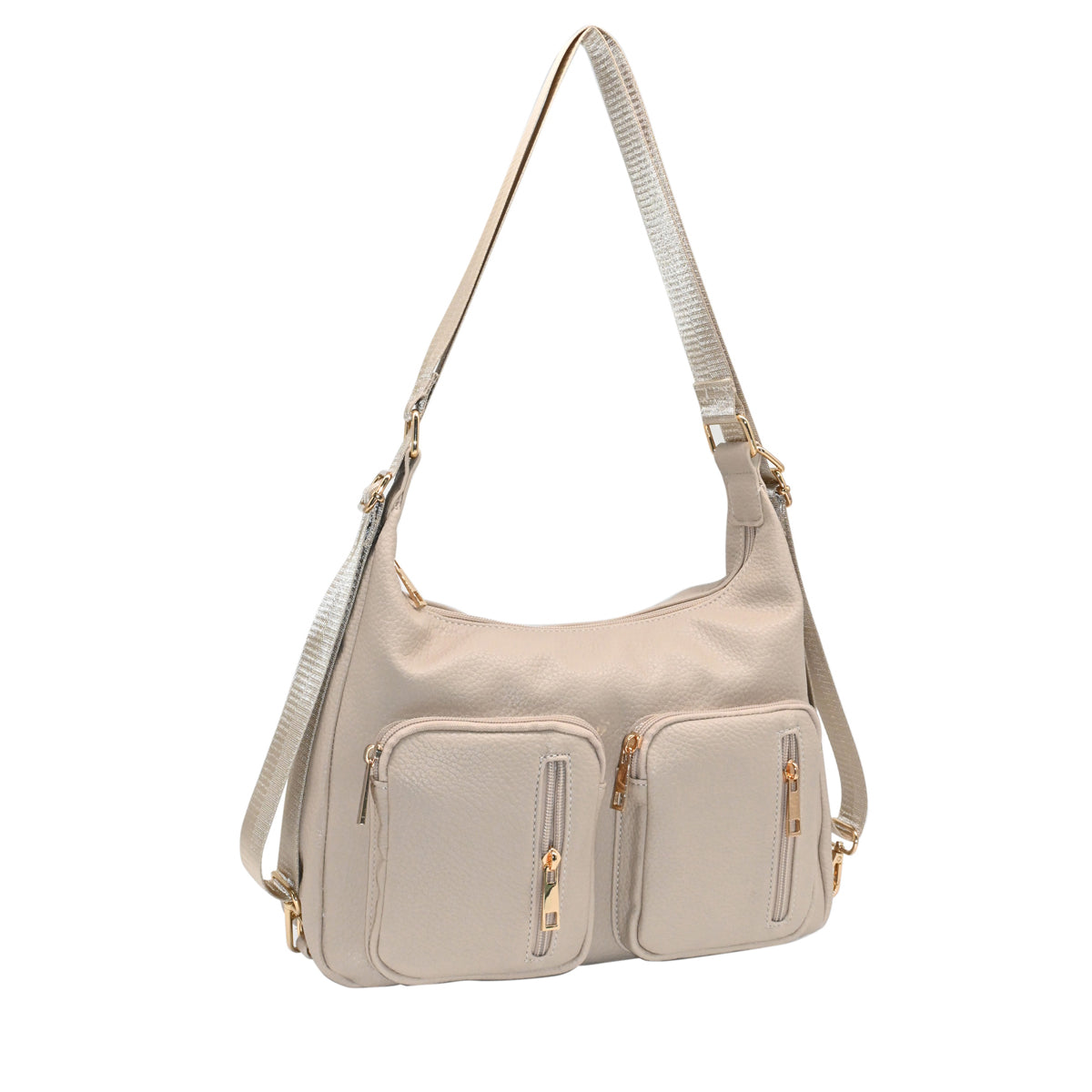 839005 Vesker, FRYD crossbag med frontlommer - beige
