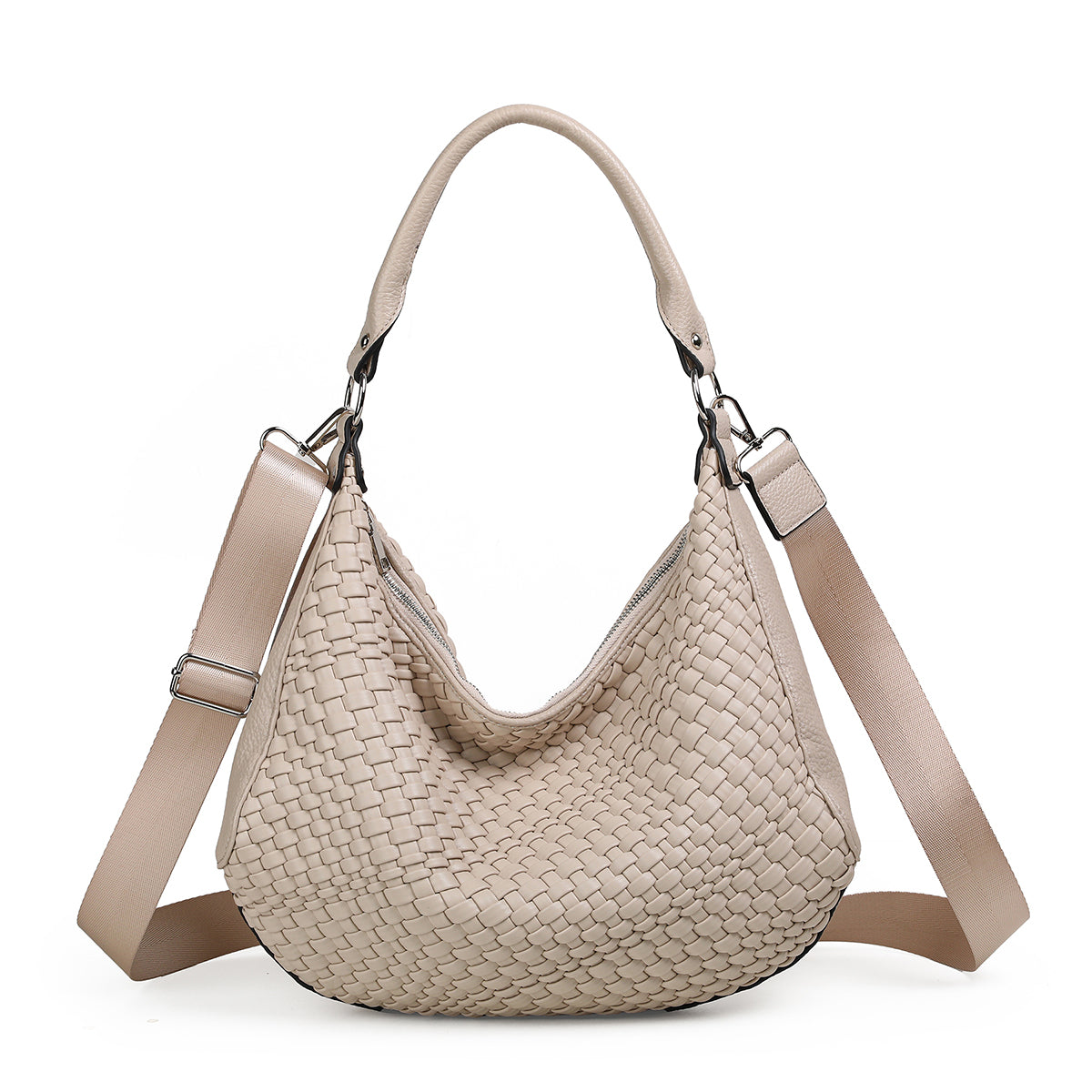 840205 Vesker, FIGARO Bag med flette front - beige