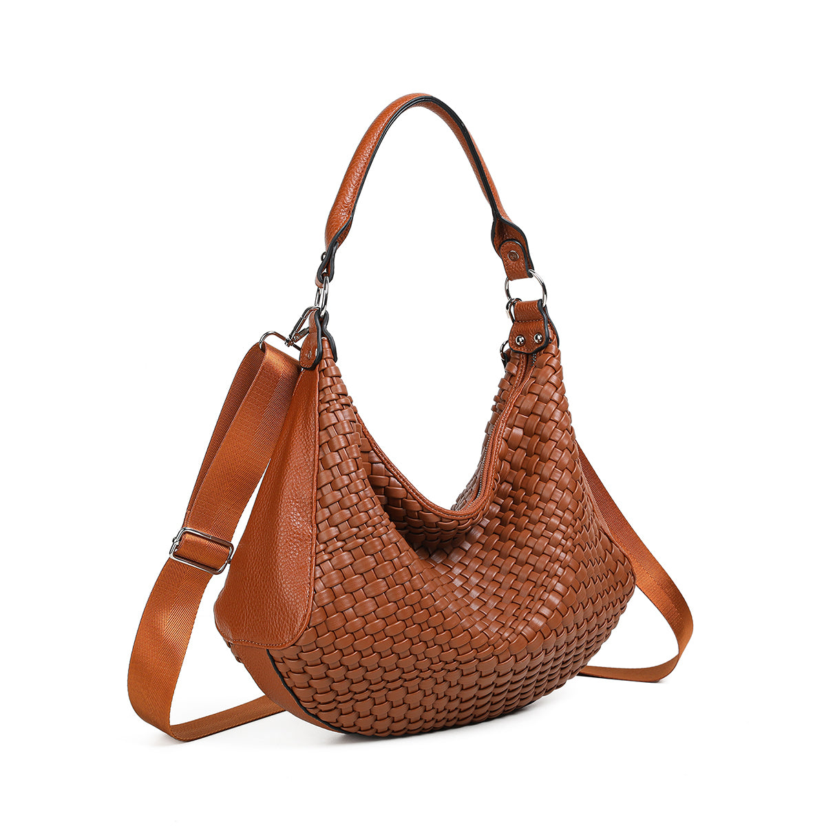 840215 Vesker, FIGARO Bag med flette front - cognac