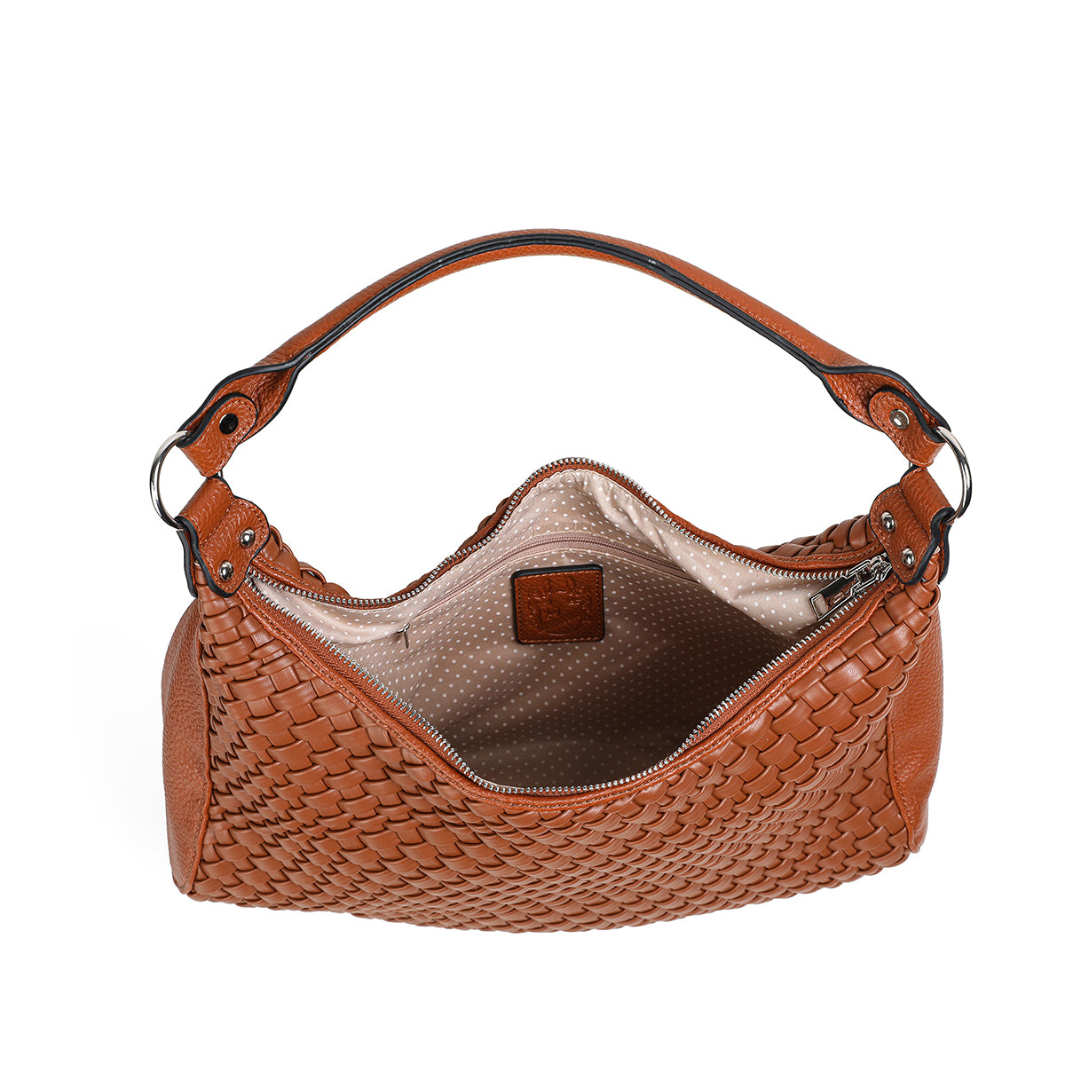 840215 Vesker, FIGARO Bag med flette front - cognac