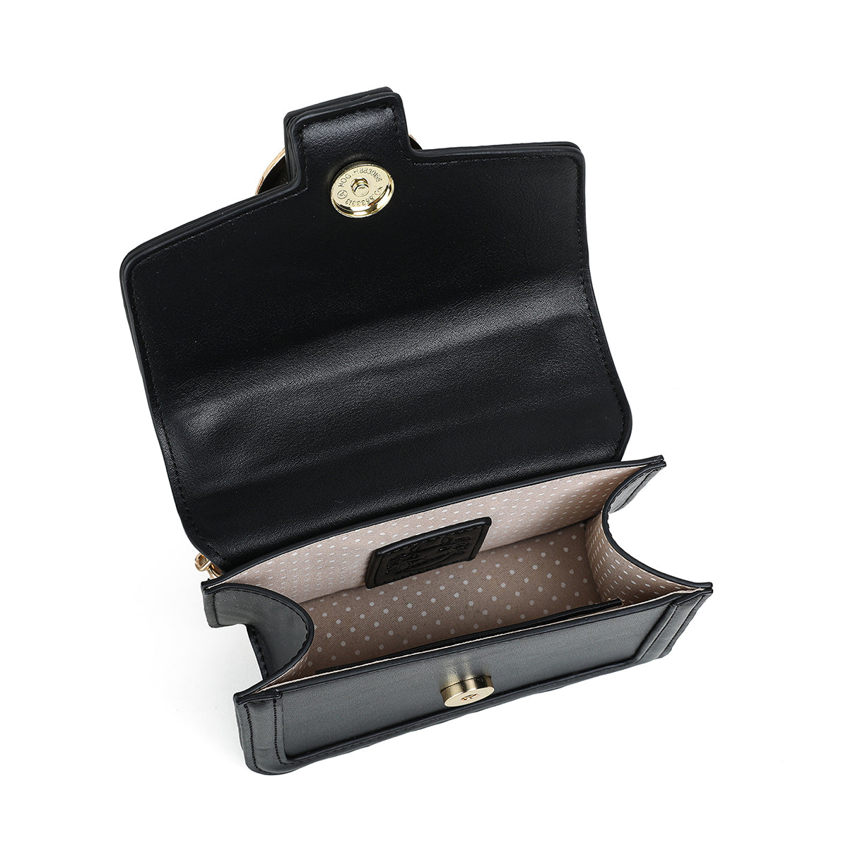 840301 Vesker, FELICIA Clutch med stor glitterspenne- svart