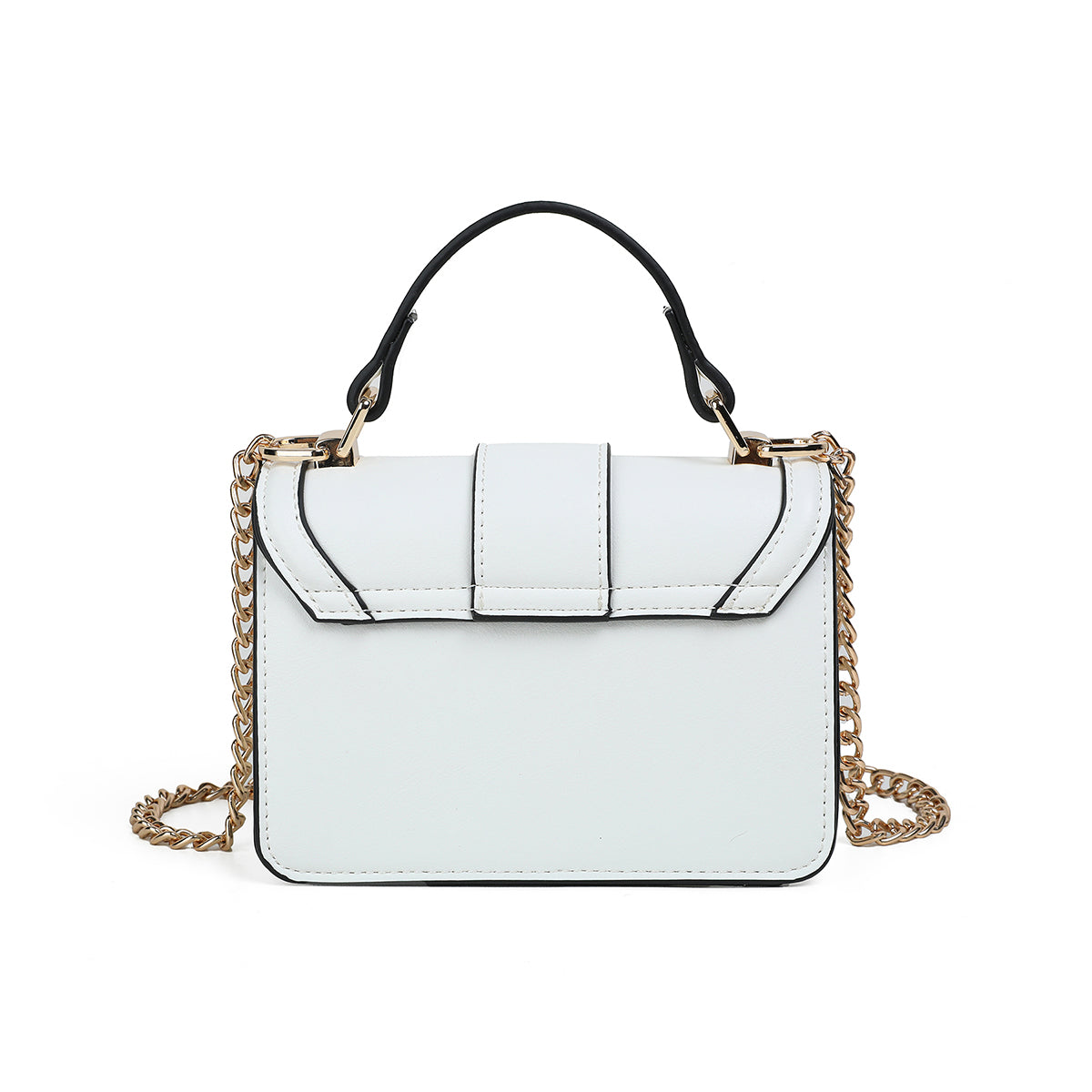 840302 Vesker, FELICIA Clutch med stor glitterspenne- hvit