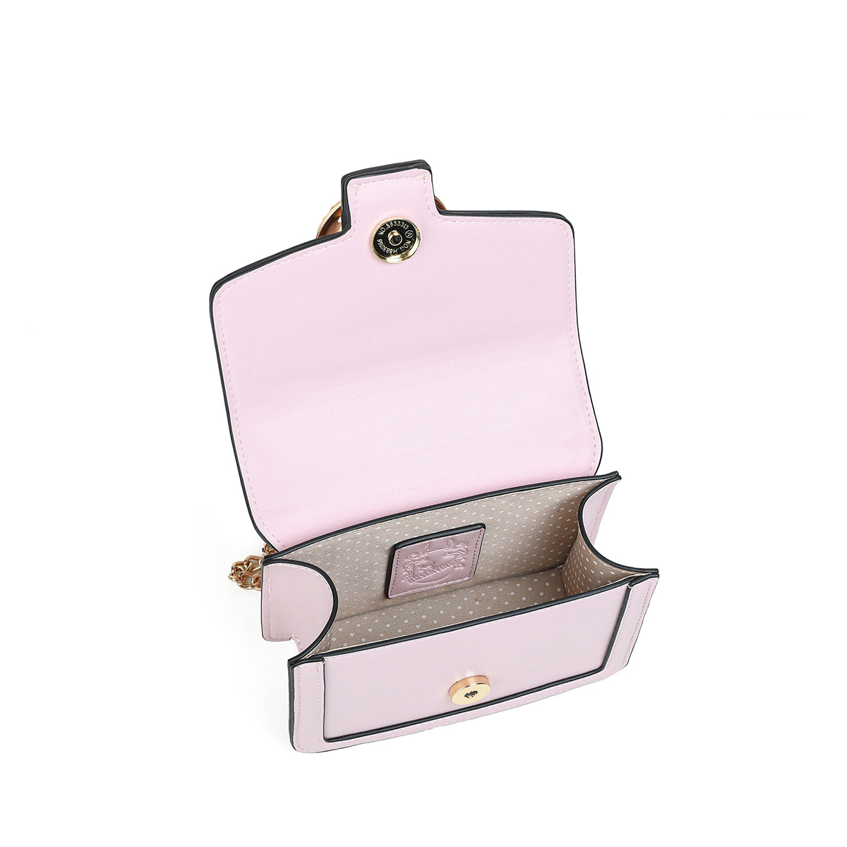 840336 Vesker, FELICIA Clutch med stor glitterspenne- lys rosa