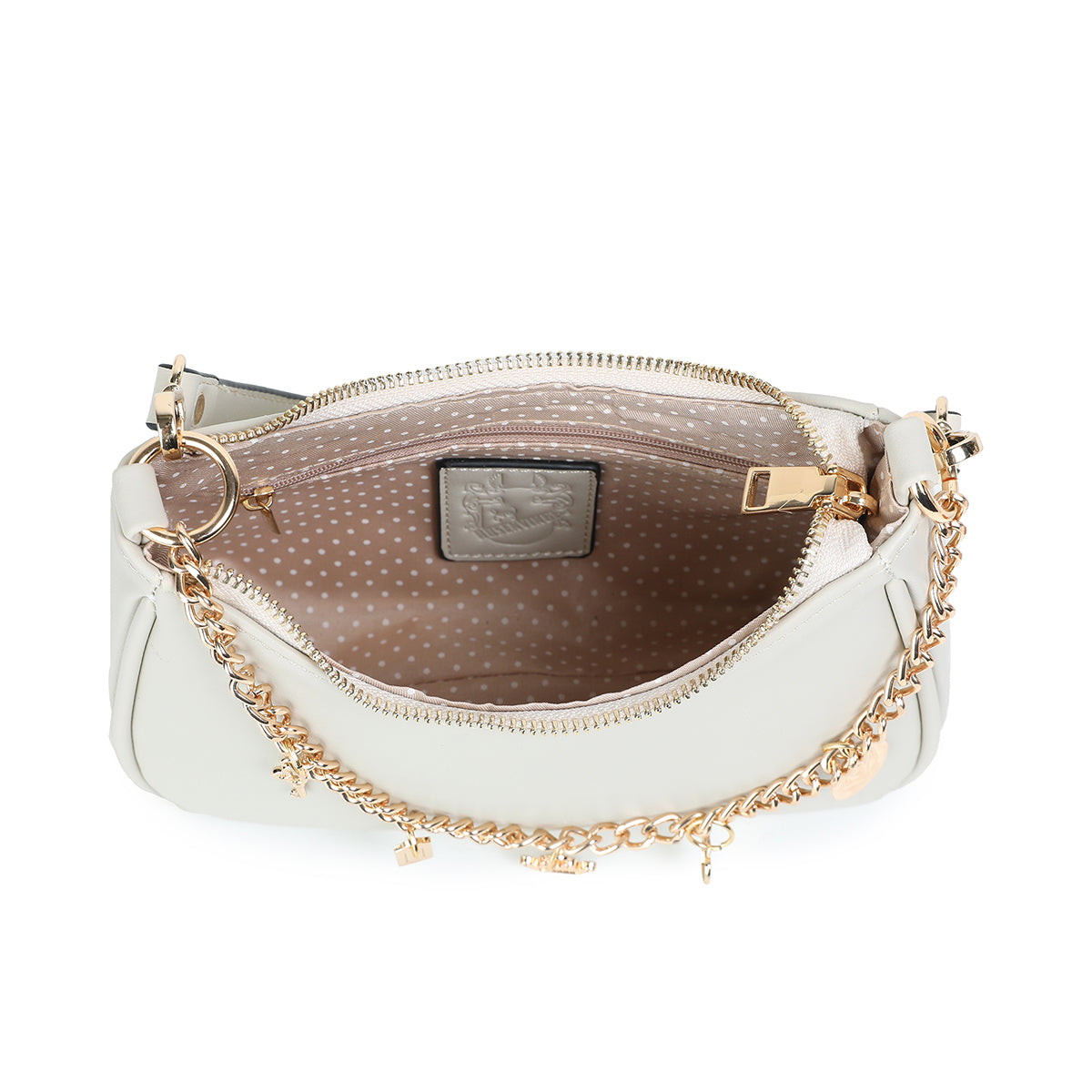 840405 Vesker, F Clutch med stor pyntelenke - lys beige