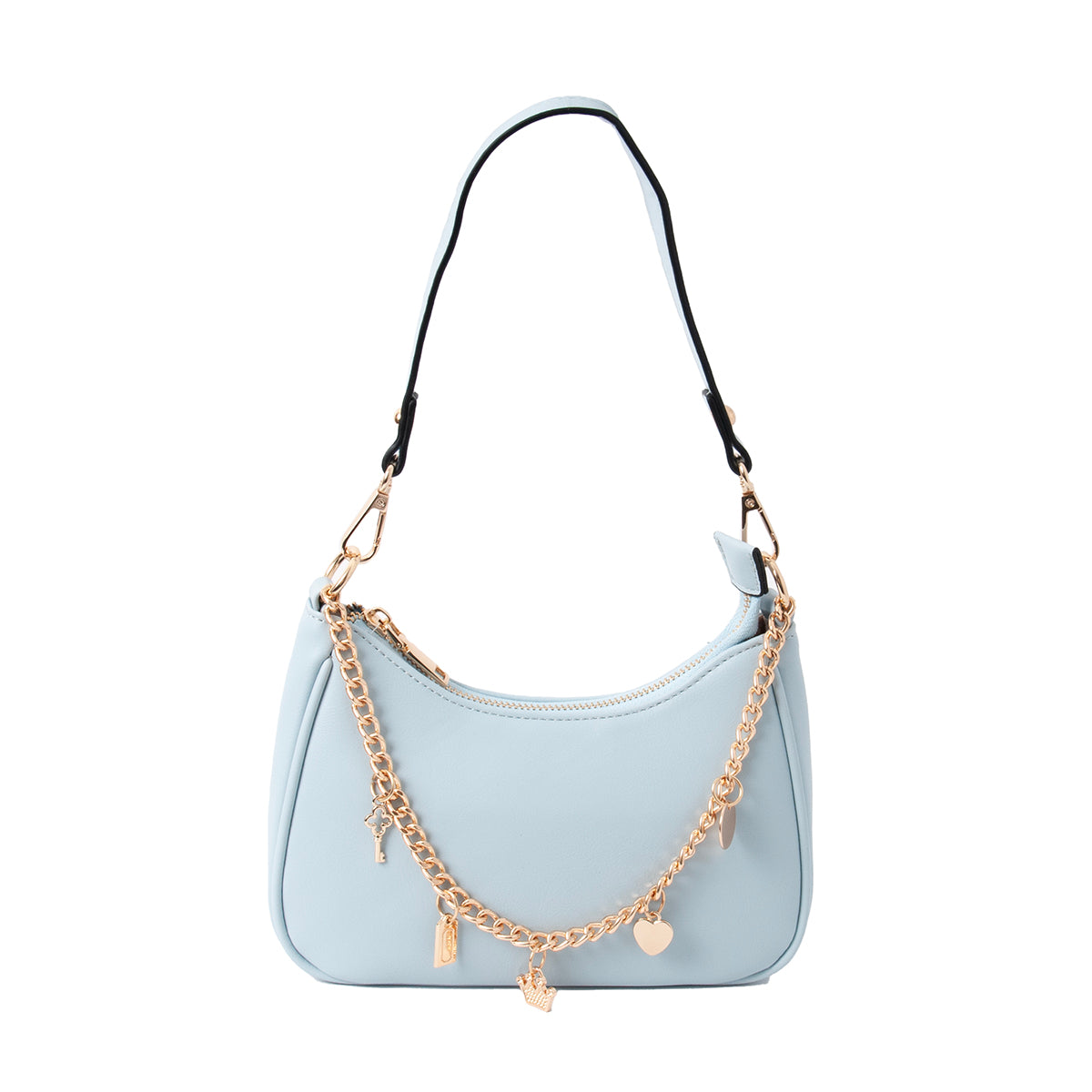 840446 Vesker, F Clutch med stor pyntelenke - lys blå