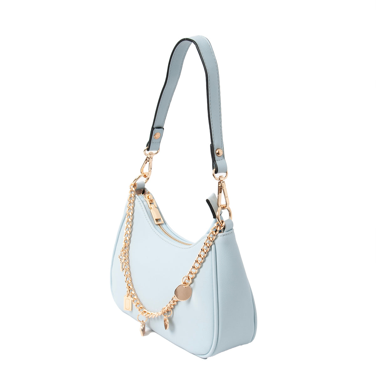 840446 Vesker, F Clutch med stor pyntelenke - lys blå