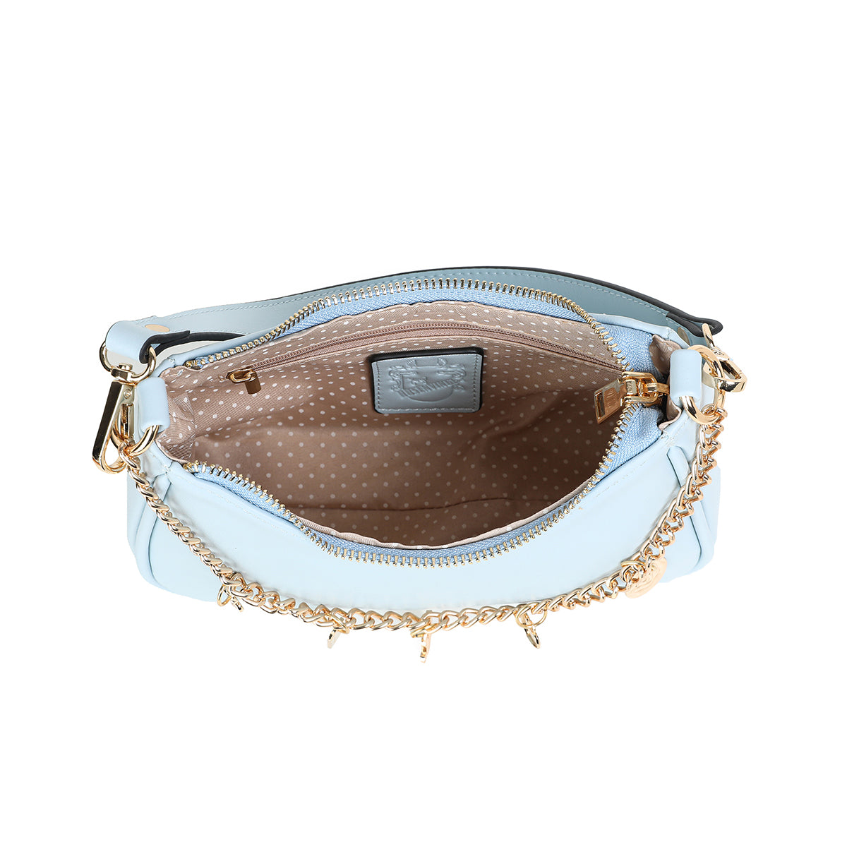 840446 Vesker, F Clutch med stor pyntelenke - lys blå