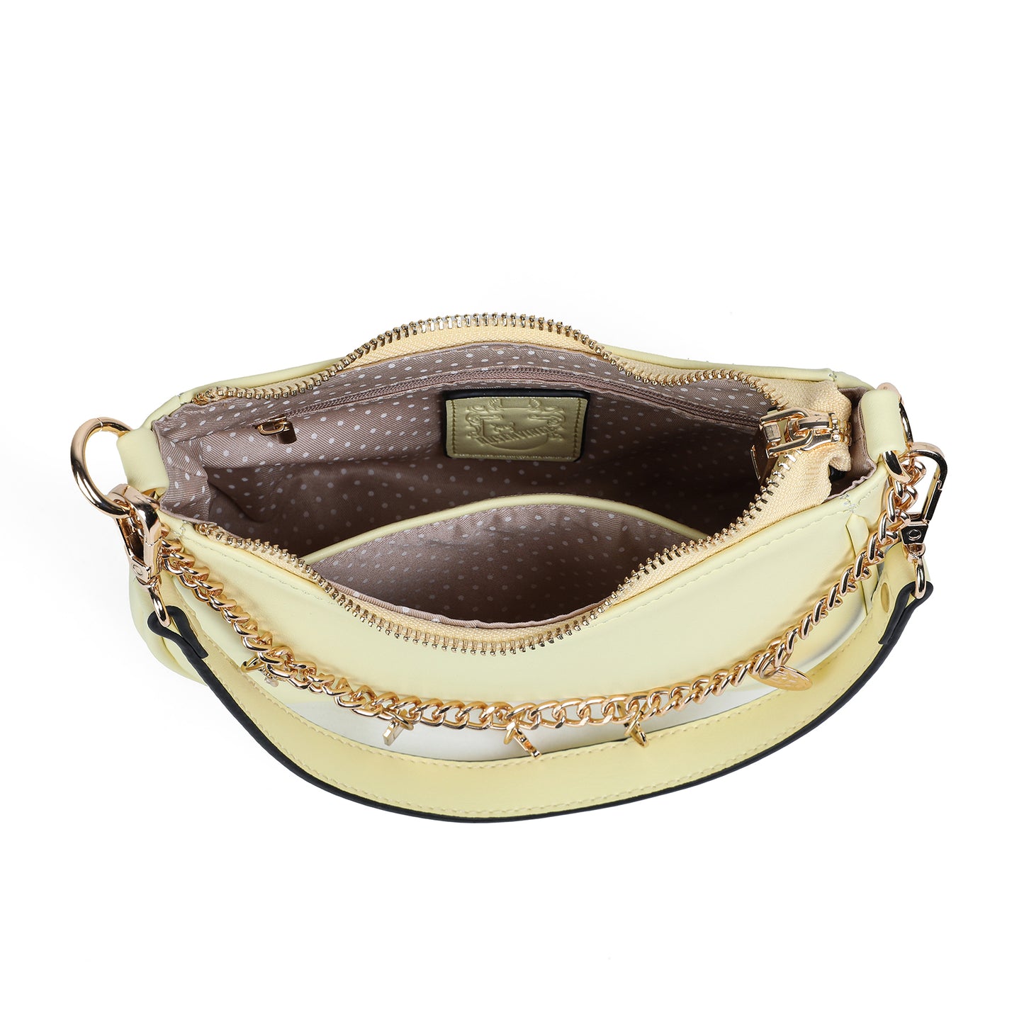 840462 Vesker, F Clutch med stor pyntelenke - lys gul