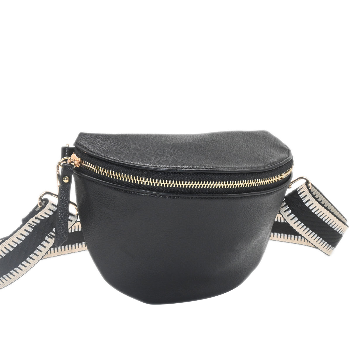 840701 Vesker, PEPPER BumBag med mønstret rem - svart