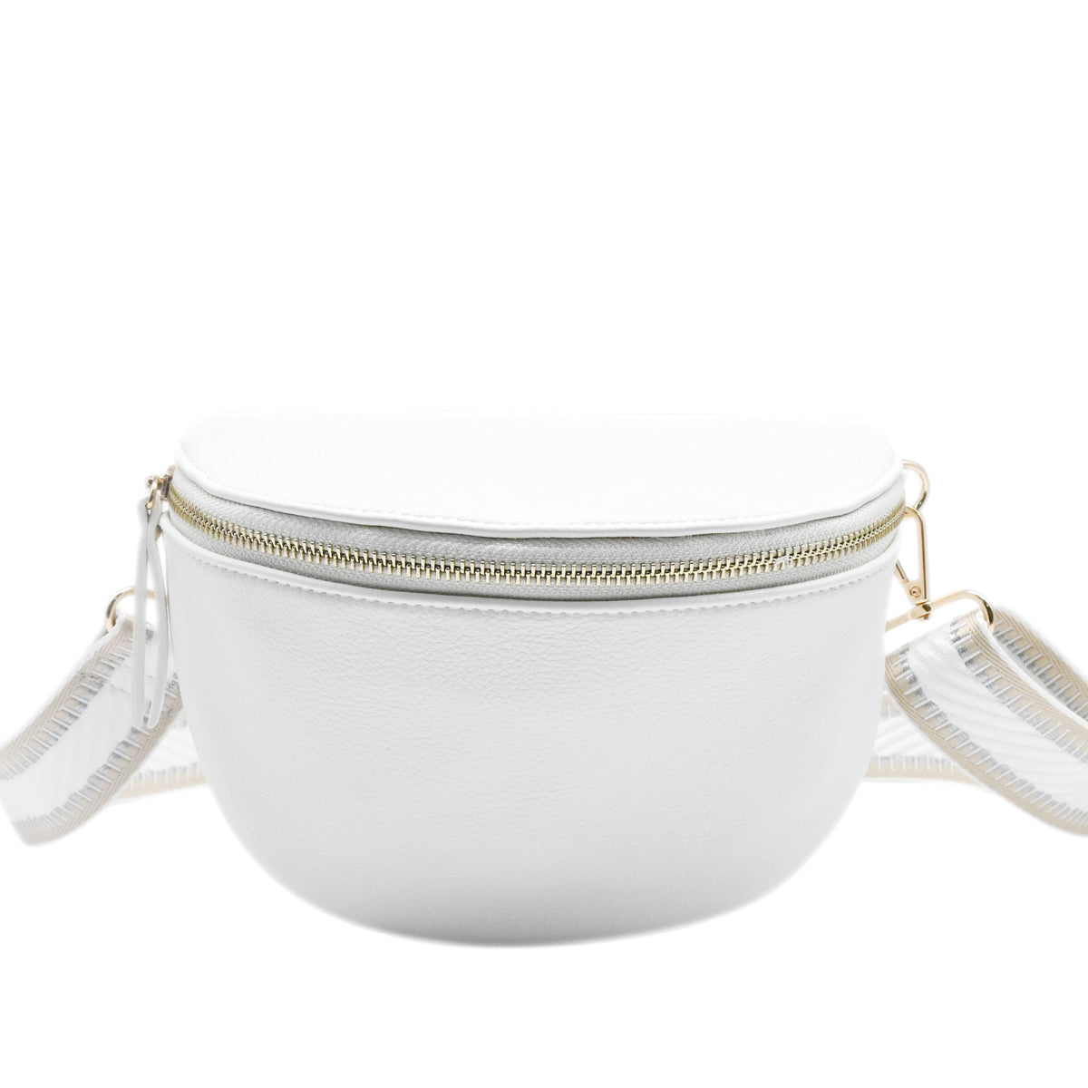 840702 Vesker, PEPPER BumBag med mønstret rem - hvit