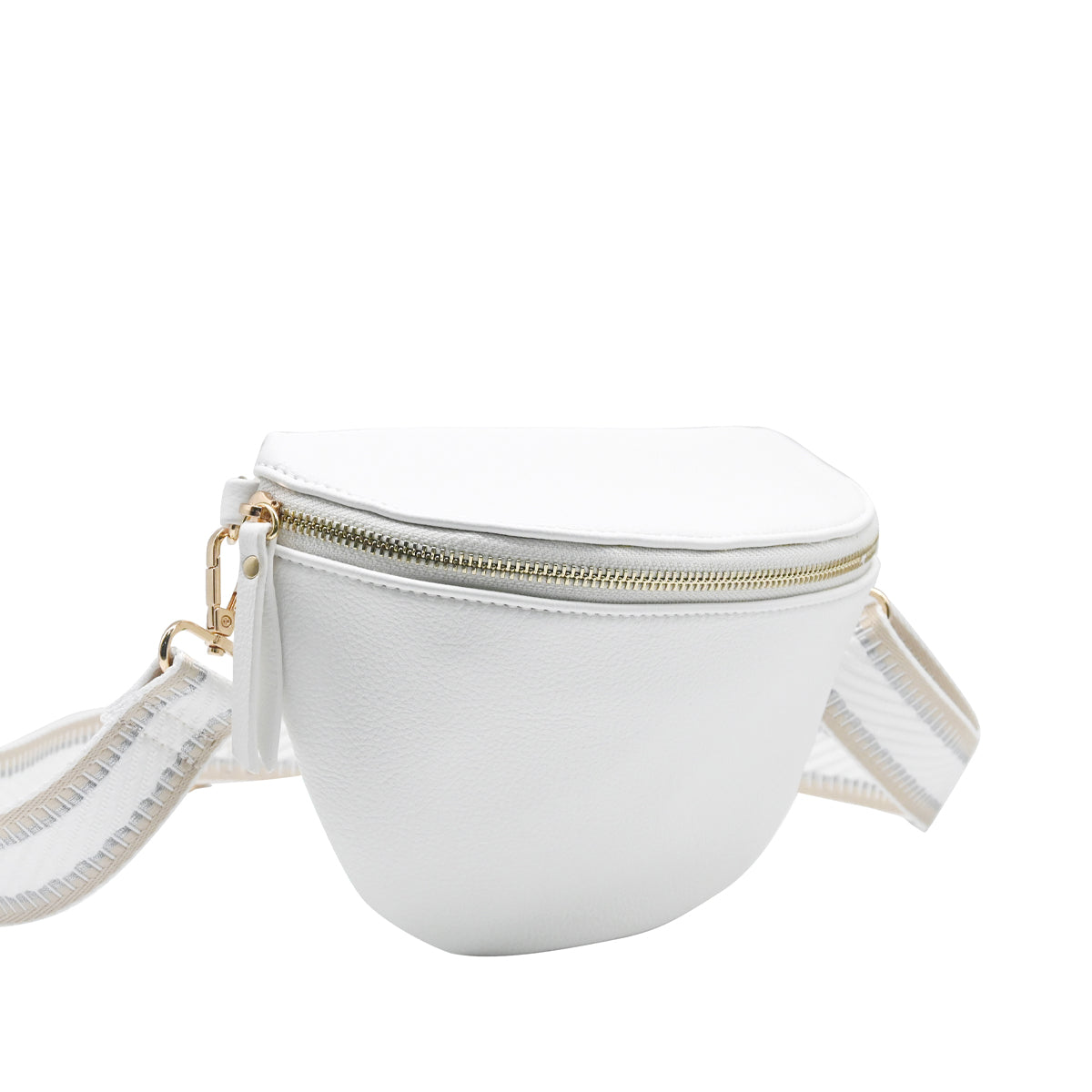 840702 Vesker, PEPPER BumBag med mønstret rem - hvit