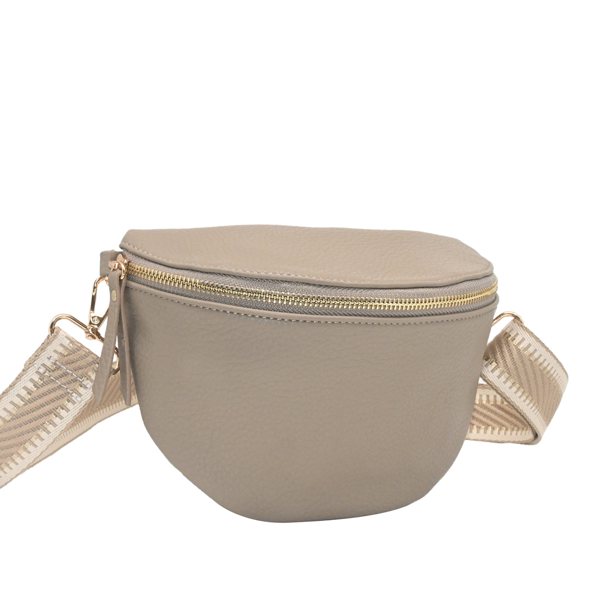 840705 Vesker, PEPPER BumBag med mønstret rem - beige
