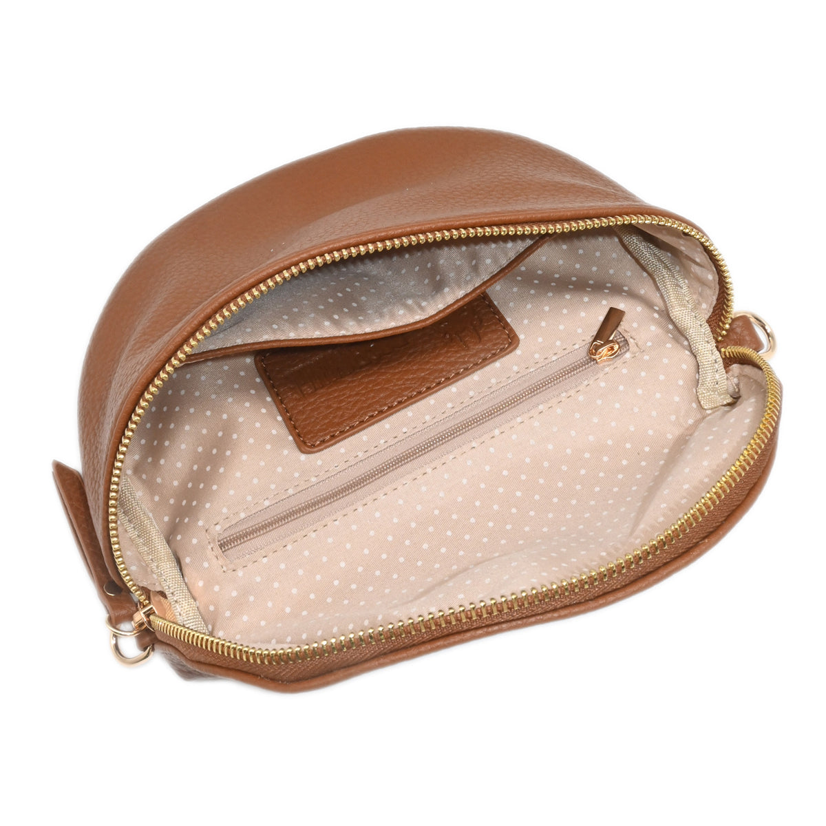 840715 Vesker, PEPPER BumBag med mønstret rem - cognac