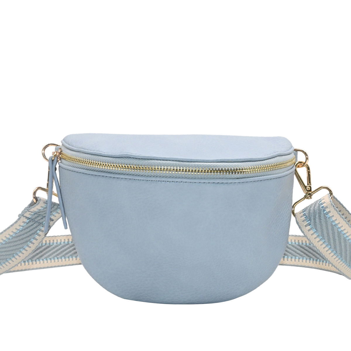 840746 Vesker, PEPPER BumBag med mønstret rem - lys blå