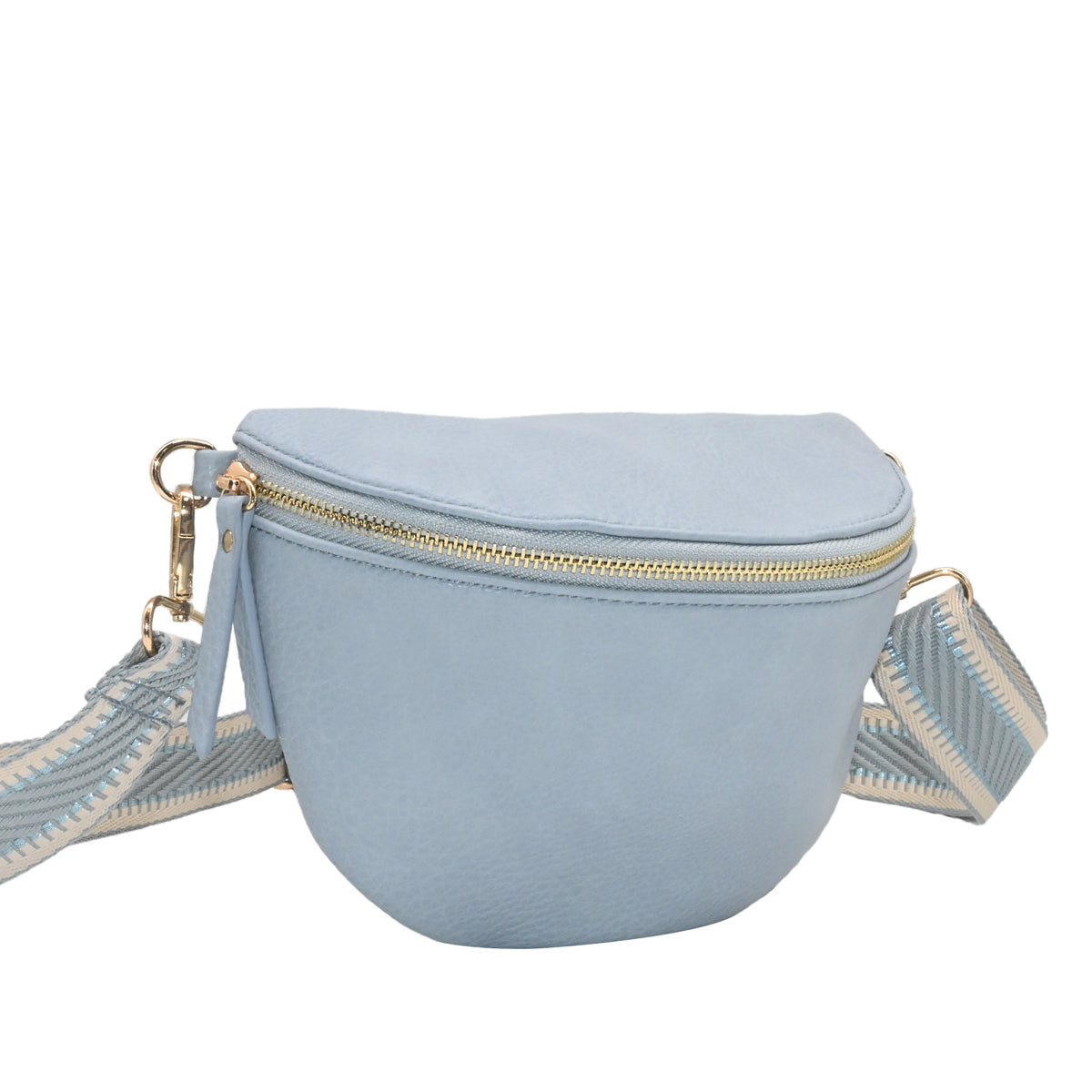 840746 Vesker, PEPPER BumBag med mønstret rem - lys blå