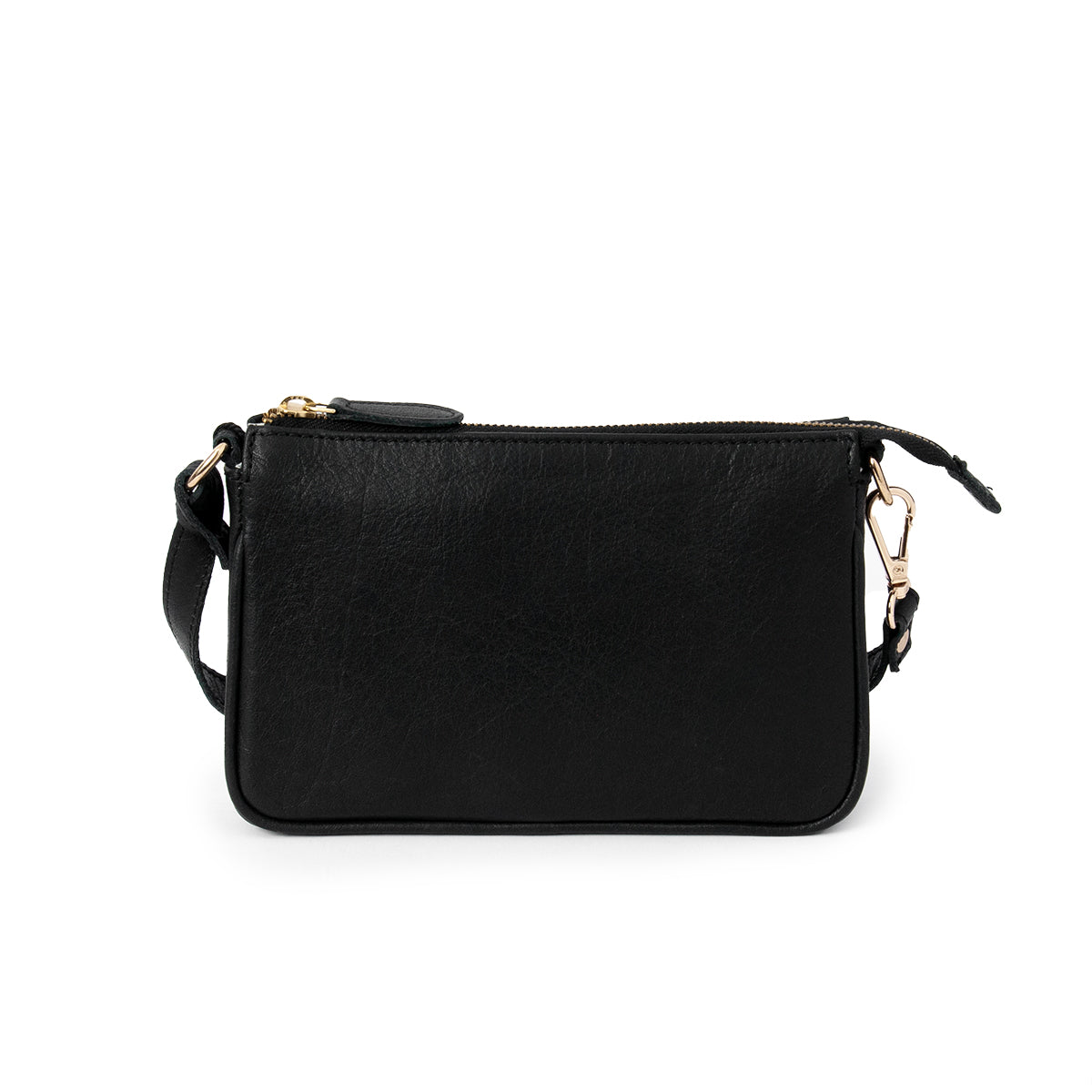 843501 Veske LIAN clutch i skinn med dobbel rem - svart
