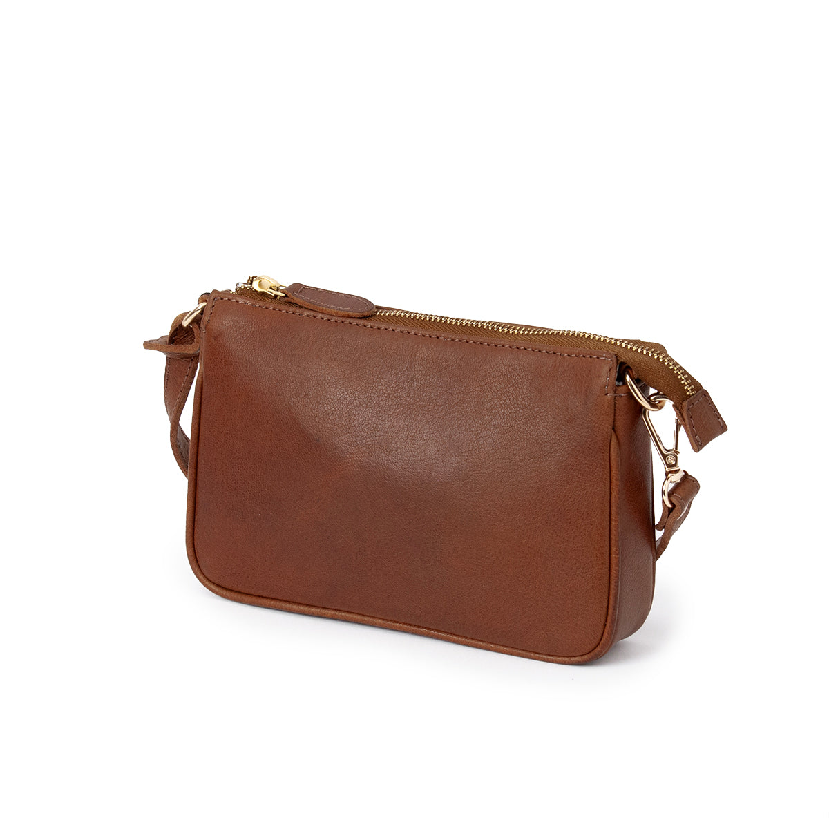 843511 Veske LIAN clutch i skinn med dobbel rem - brun