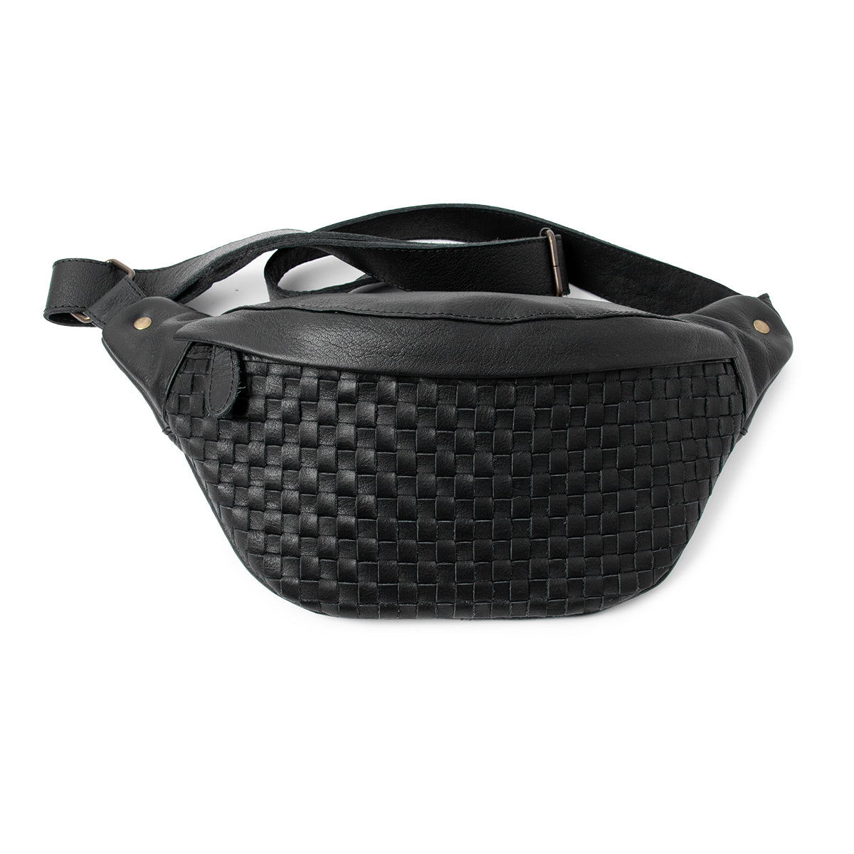 843701 Veske LUNA flette bumbag i skinn - svart