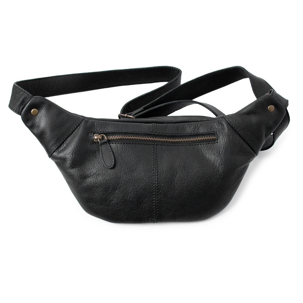 843701 Veske LUNA flette bumbag i skinn - svart