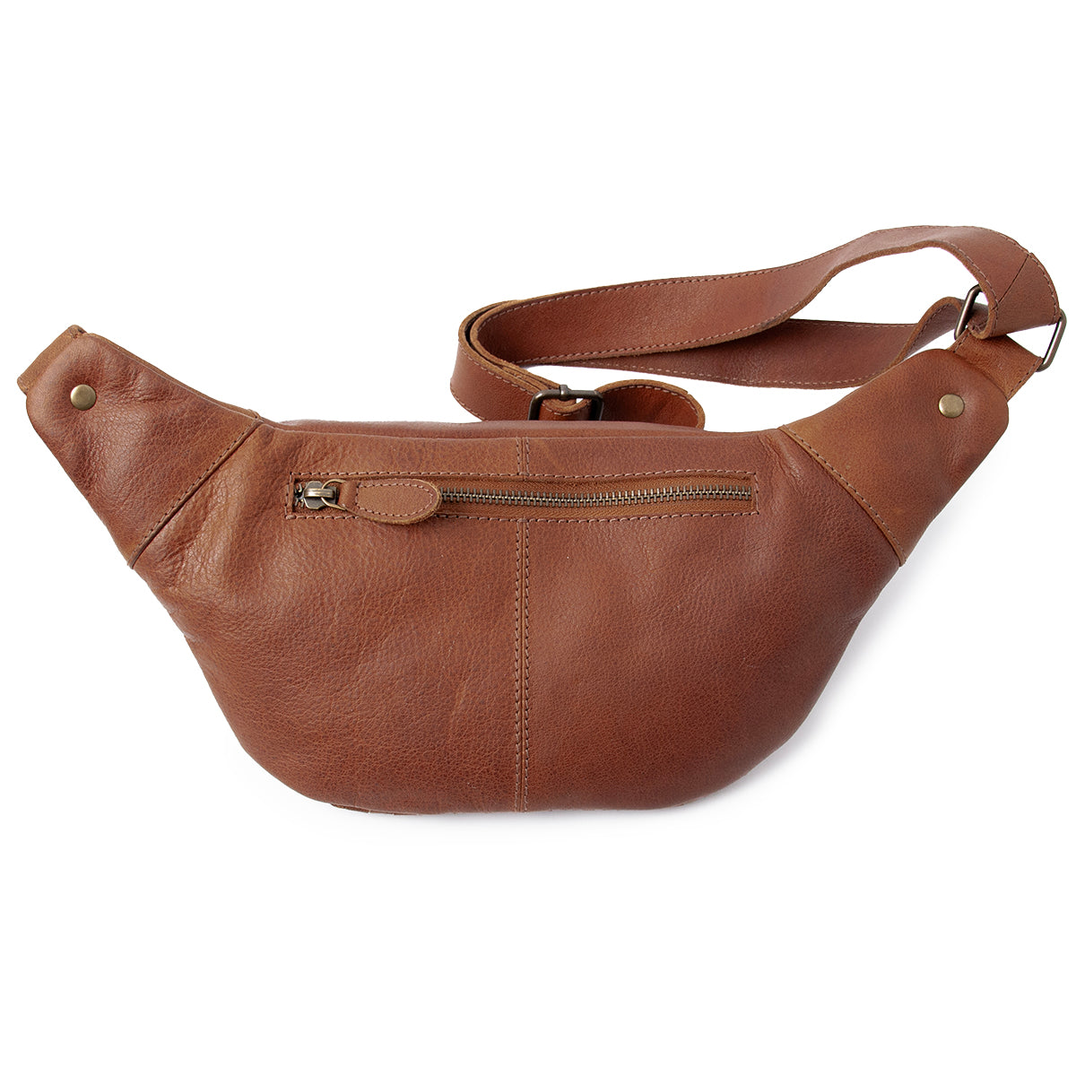 843711 Veske LUNA flette bumbag i skinn - brun