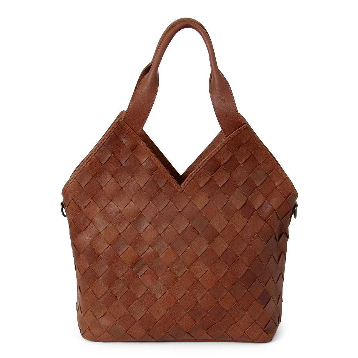 843811 Veske LOUIS stor flette shopper i skinn - brun