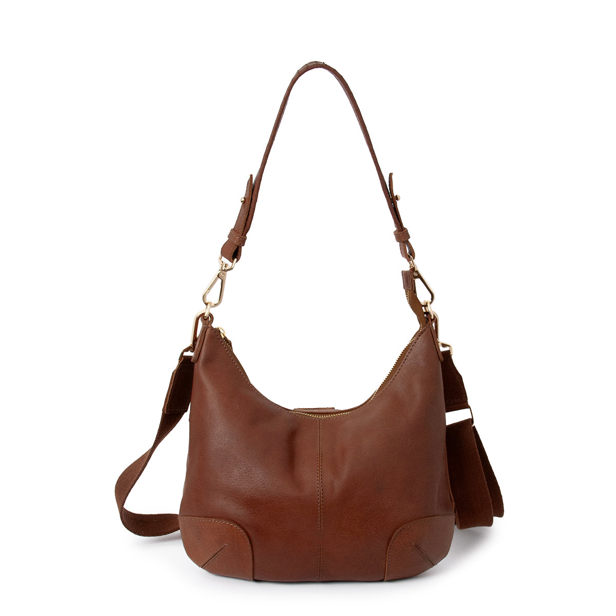 843911 Veske LØV skinn bag med dobbel skulderrem  - brun