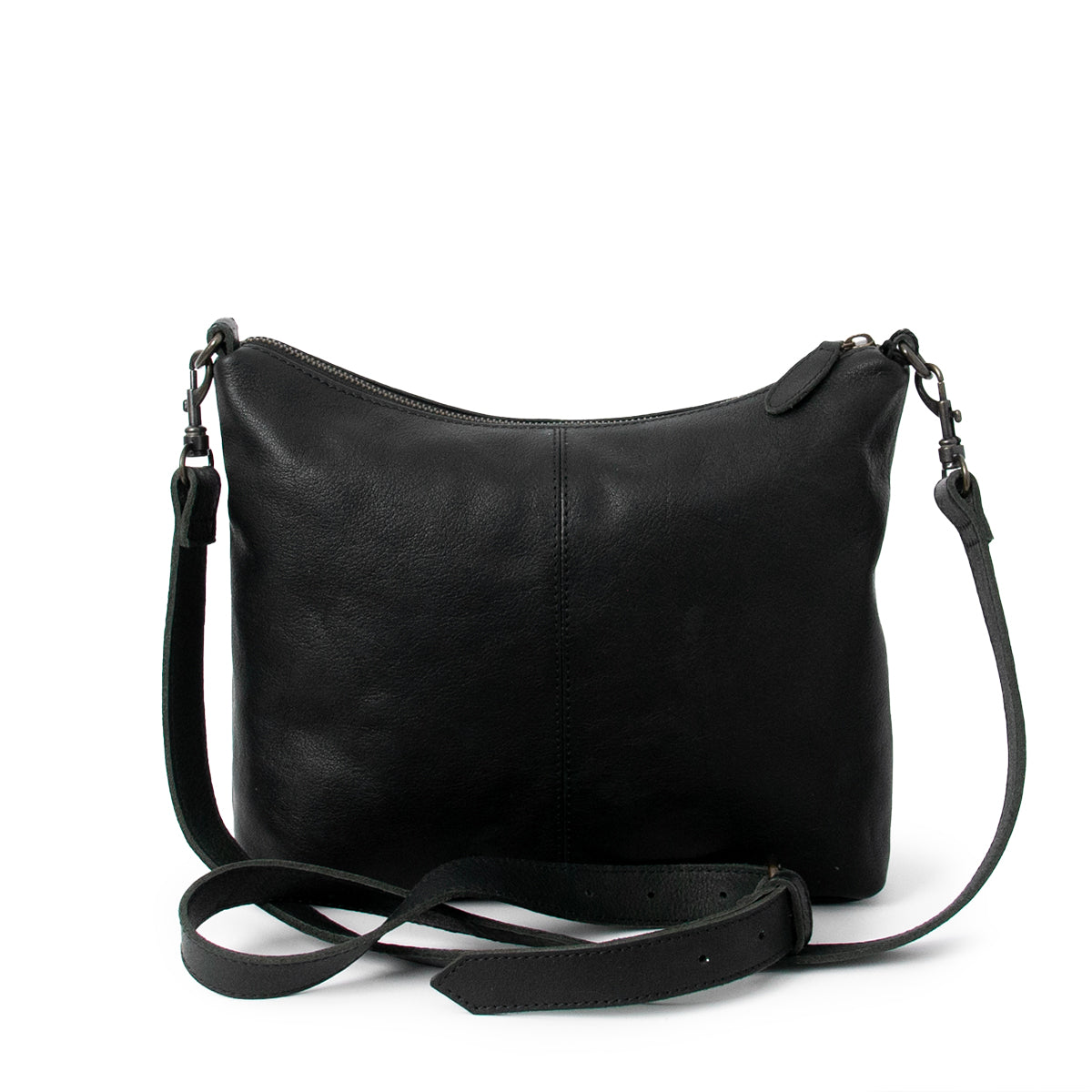 844101 Veske LINE crossbag i skinn med frontlommer - svart