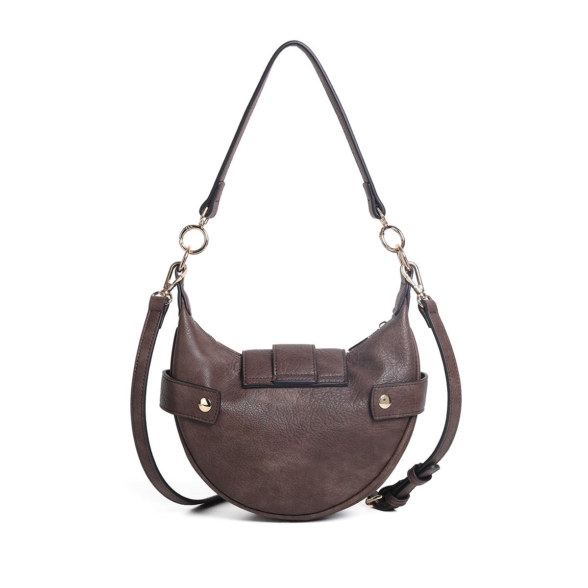 853711 Veske GWEN Crossbag med frontspenne - mørk brun