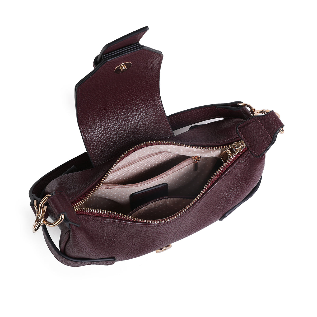 853721 Veske GWEN Crossbag med frontspenne - burgunder