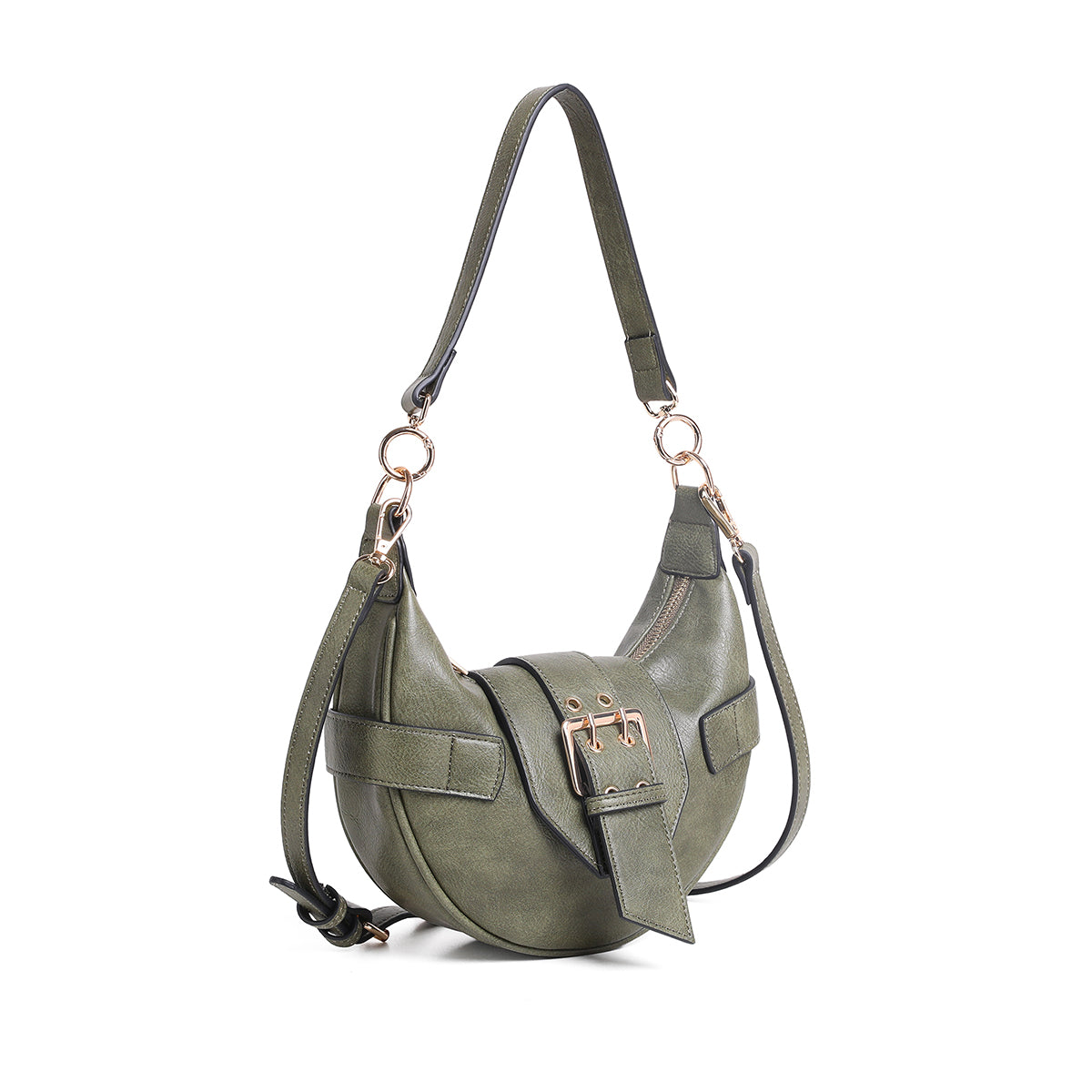 853750 Veske GWEN Crossbag med frontspenne - olivengrønn