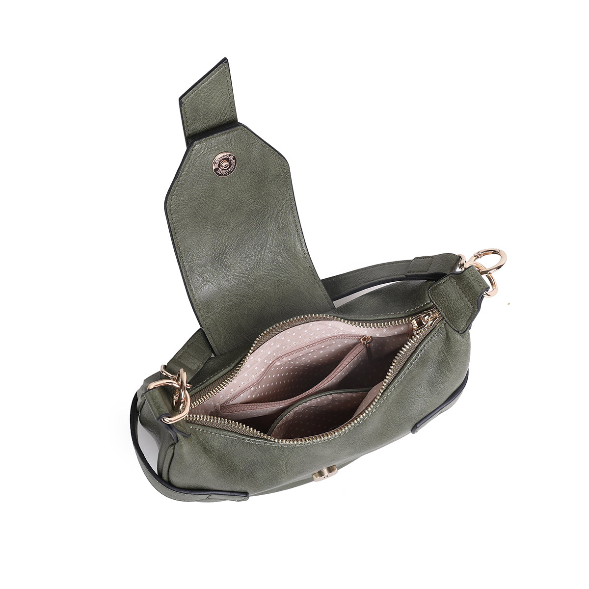 853750 Veske GWEN Crossbag med frontspenne - olivengrønn