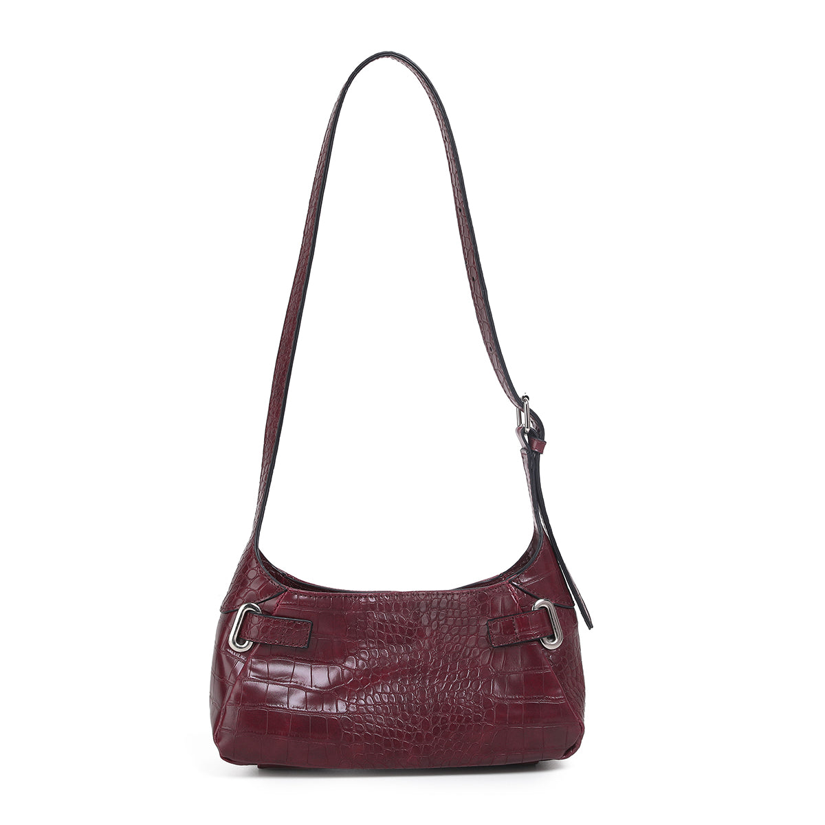 853821 Veske GABRIELLE clutch med frontspenne  - burgunder croco