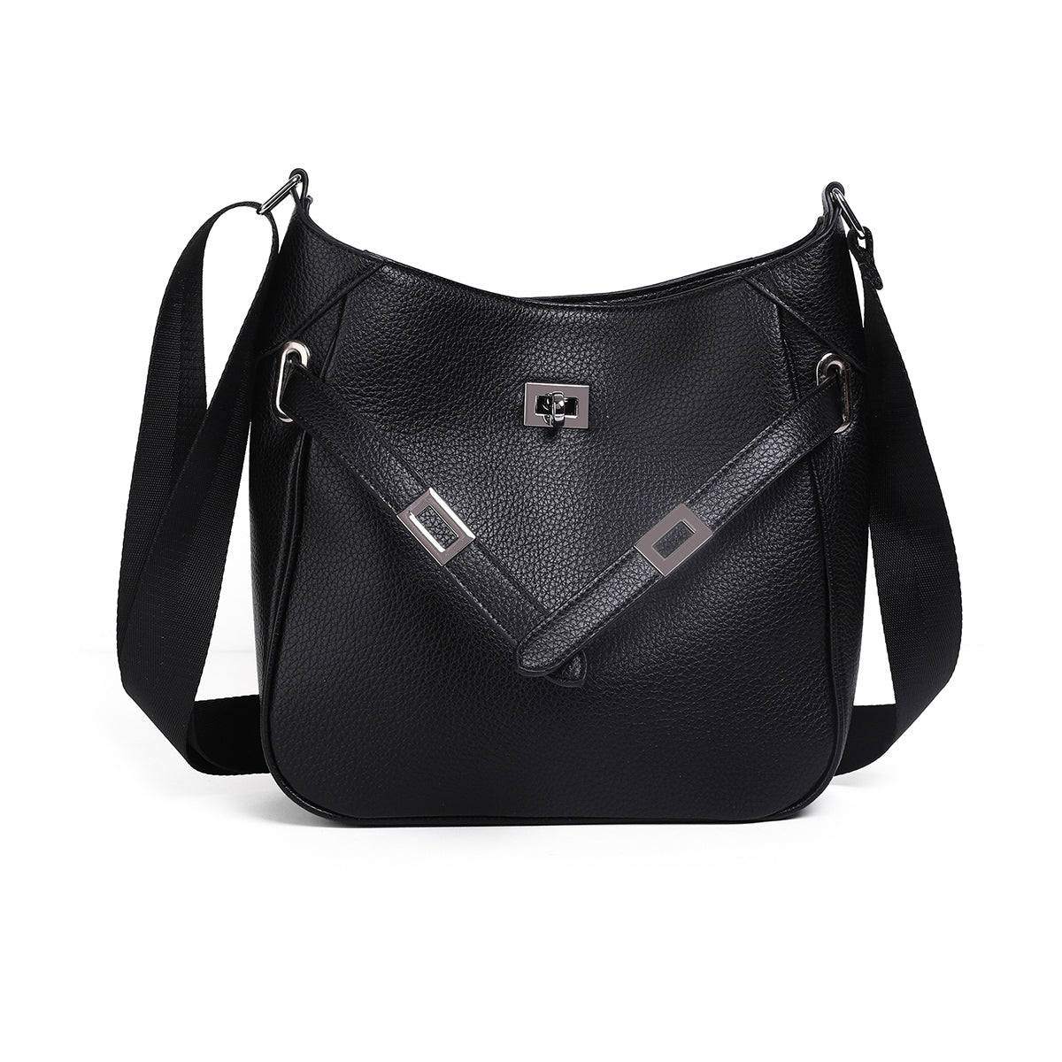 853901 Veske GRY Crossbag med frontspenne  - svart