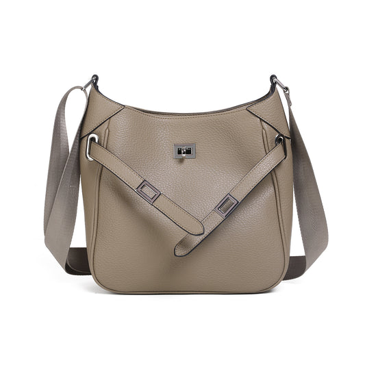 853905 Veske GRY Crossbag med frontspenne  - beige