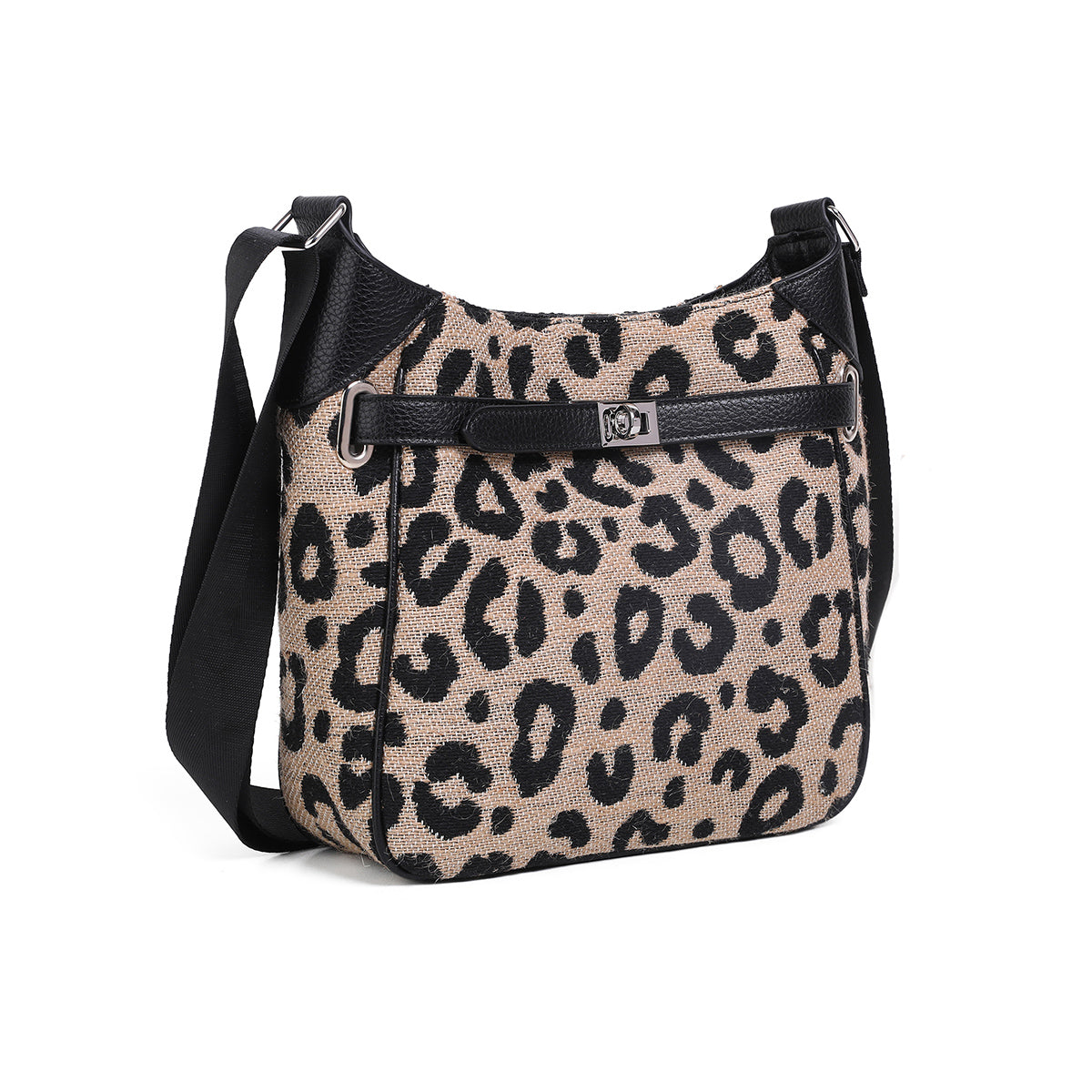 853911 Veske GRY Crossbag med frontspenne  - leopard