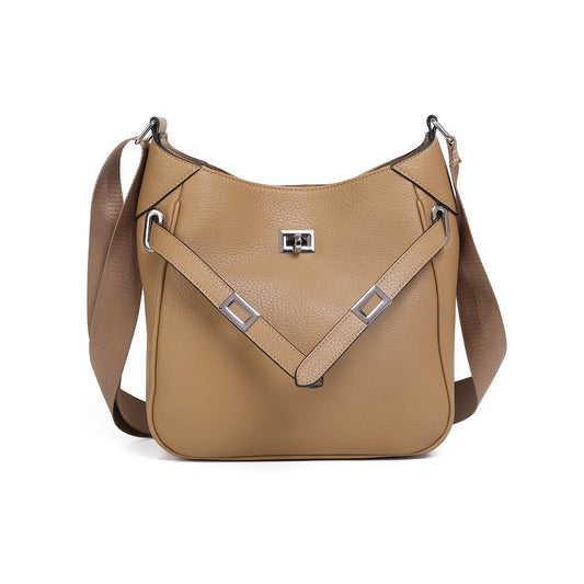 853915 Veske GRY Crossbag med frontspenne  - camel