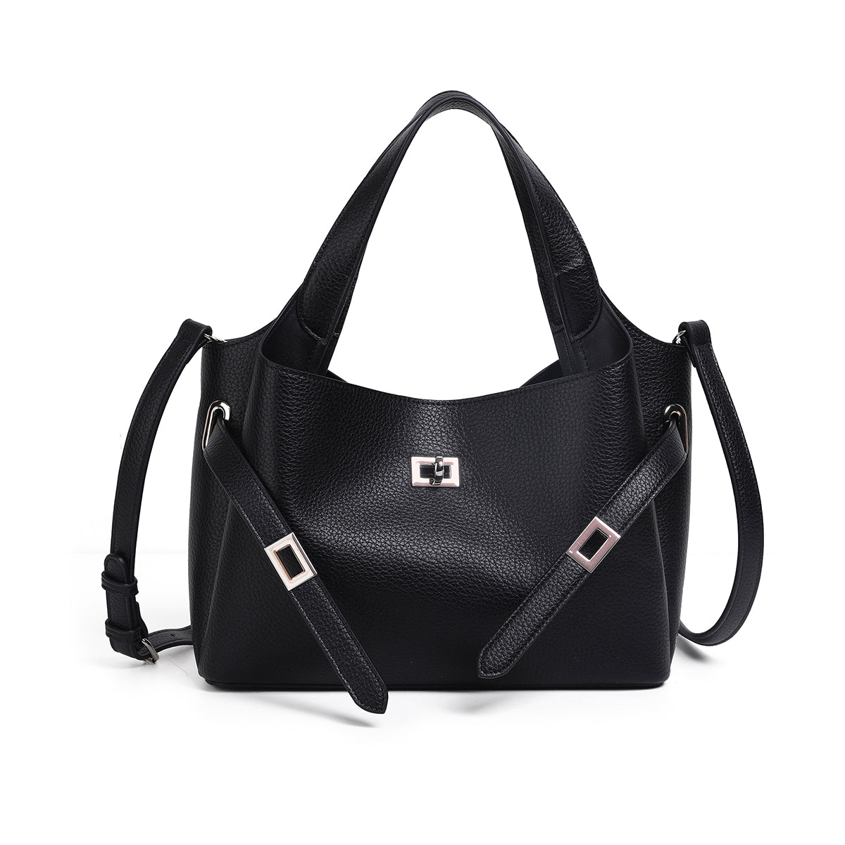 854001 Veske GINNY liten shopper med frontspenne  - svart