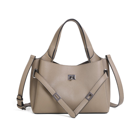 854005 Veske GINNY liten shopper med frontspenne  - beige