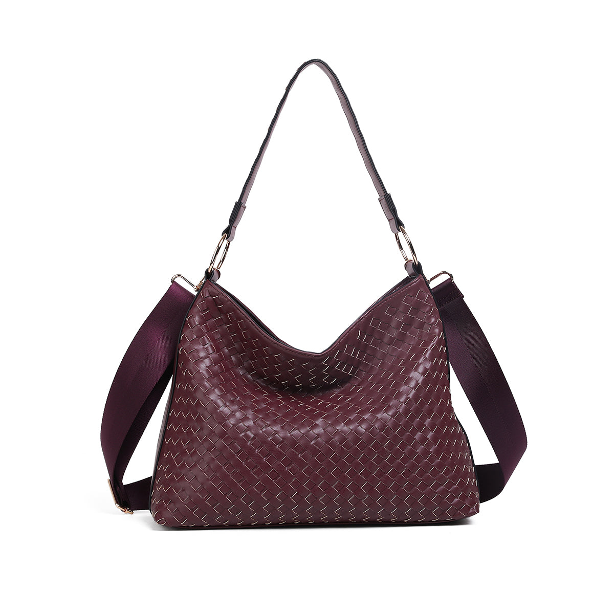 854221 Veske GAJA Flettet crossbag - burgunder