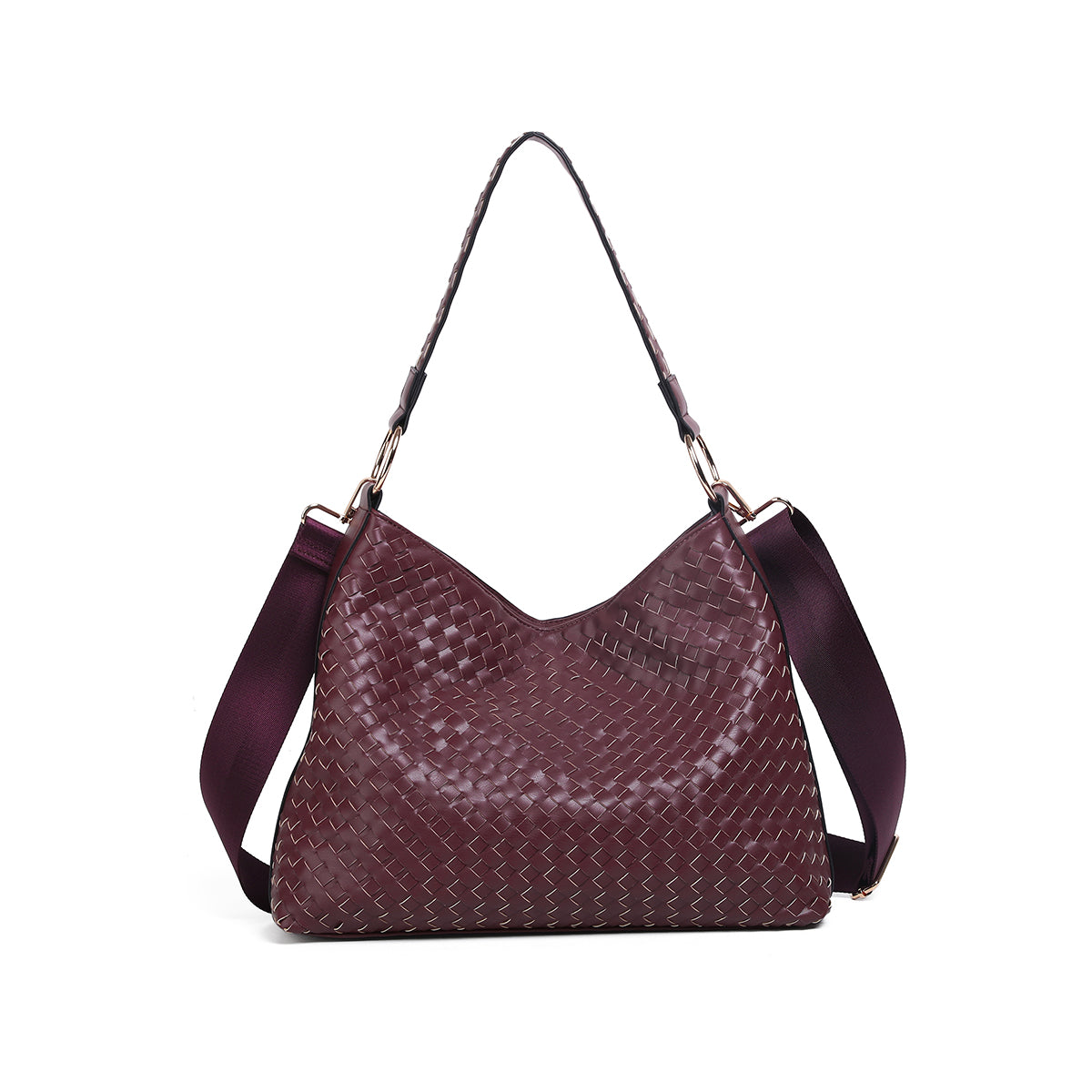 854221 Veske GAJA Flettet crossbag - burgunder