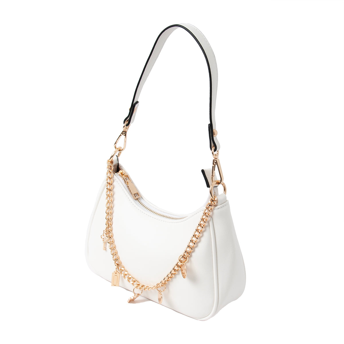 840402 Vesker, F Clutch med stor pyntelenke - hvit