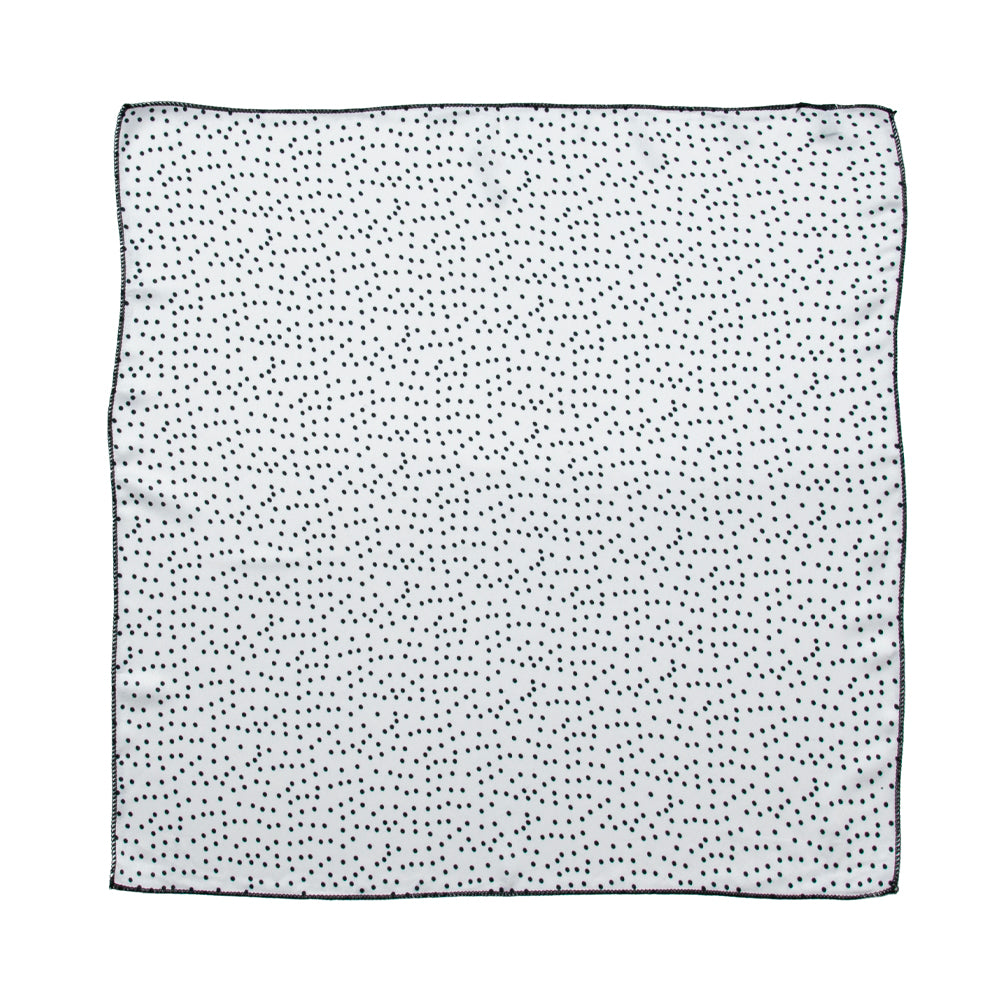 851102  Skjerf, Lite skjerf 50x50 cm prikker . hvit