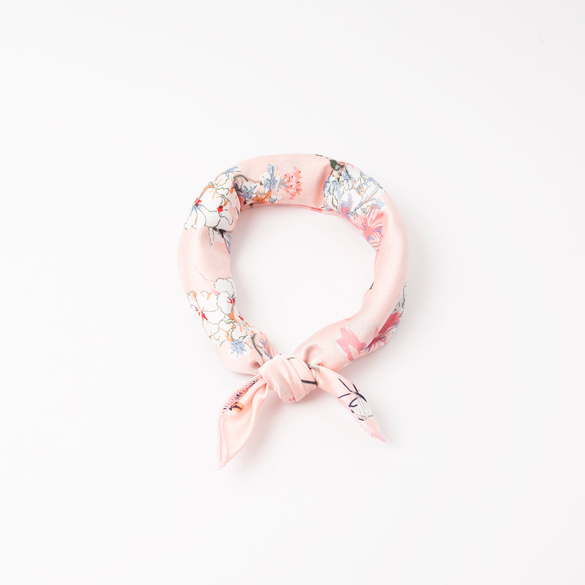 851136  Skjerf, Lite skjerf 50x50 cm blomsterprint - lys rosa
